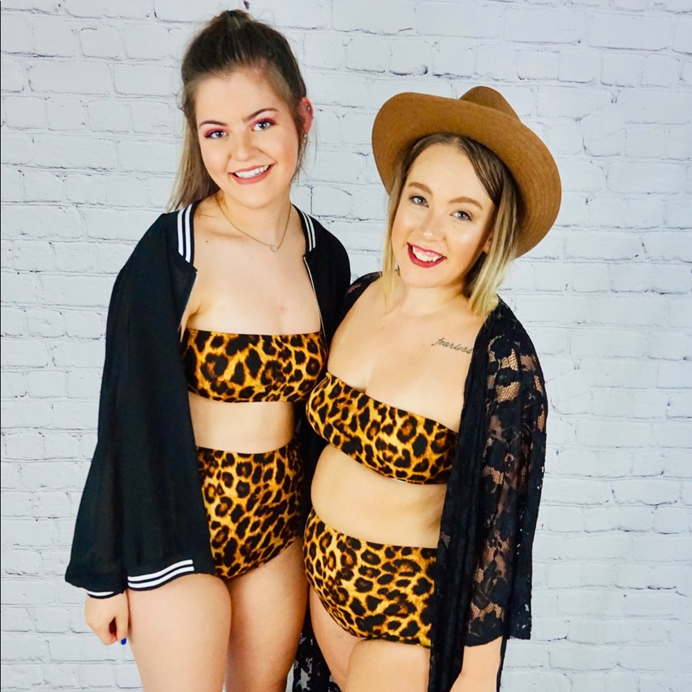 Leopard Highwaisted Swimsuit Set